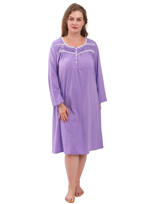 FEREMO 100% Cotton Nightgowns for Women Plus Size Nightgowns