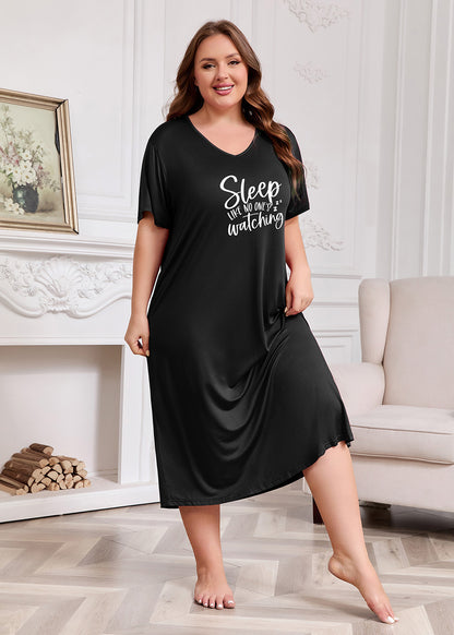 Nightgown for Women Plus Size Long Sleepwear Printed Comfy Sleep Shirts 3 Pack