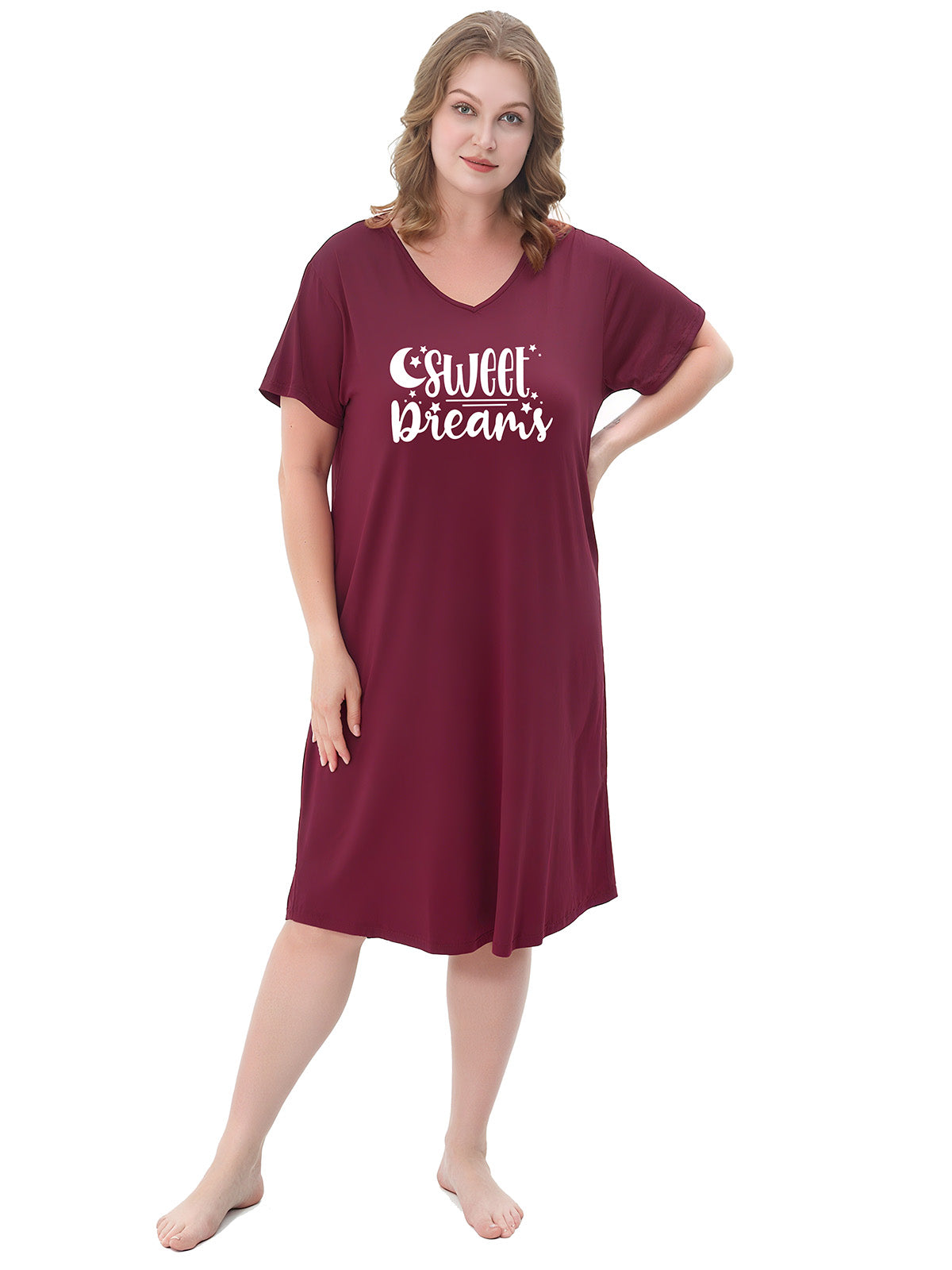 Nightgown for Women Plus Size Long Sleepwear Printed Comfy Sleep Shirts 3 Pack