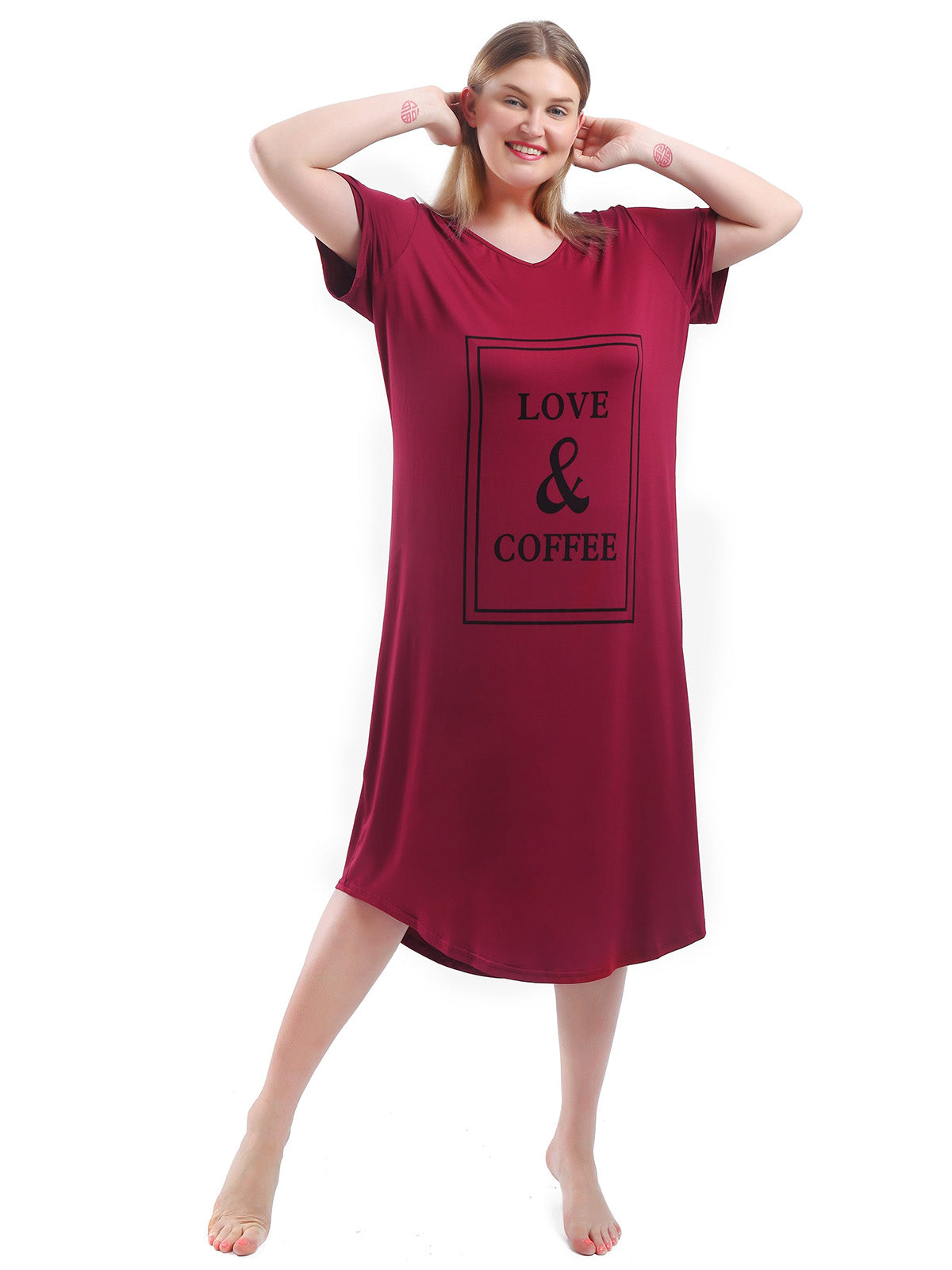 Nightgown for Women Plus Size Long Sleepwear Printed Comfy Sleep Shirts 3 Pack