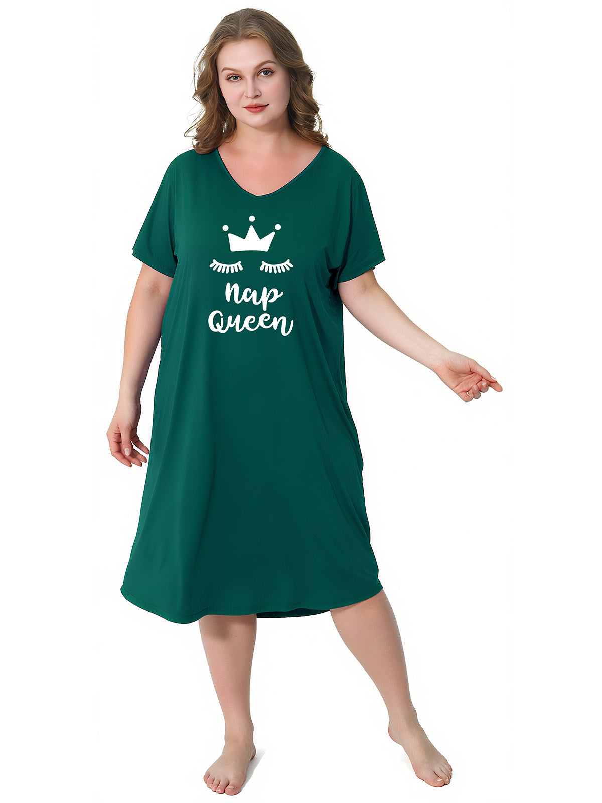 Nightgown for Women Plus Size Long Sleepwear Printed Comfy Sleep Shirts 3 Pack