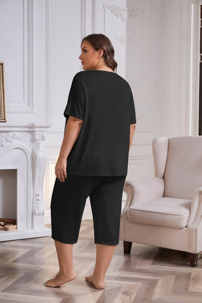 Women Plus Size Pajamas Set with Pockets