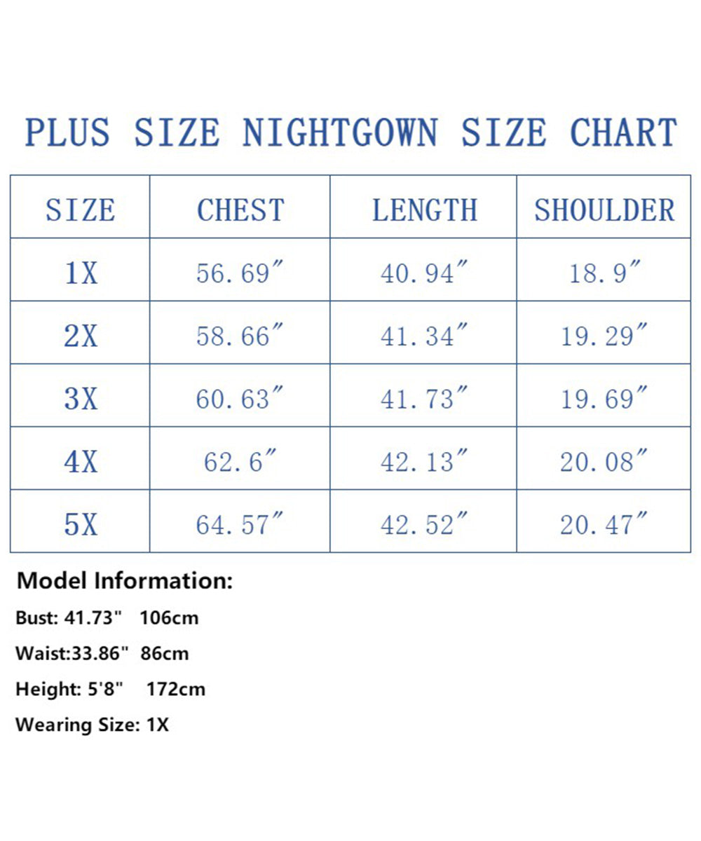 Nightgowns for Women Plus Size Print V Neck House Dress with Pockets
