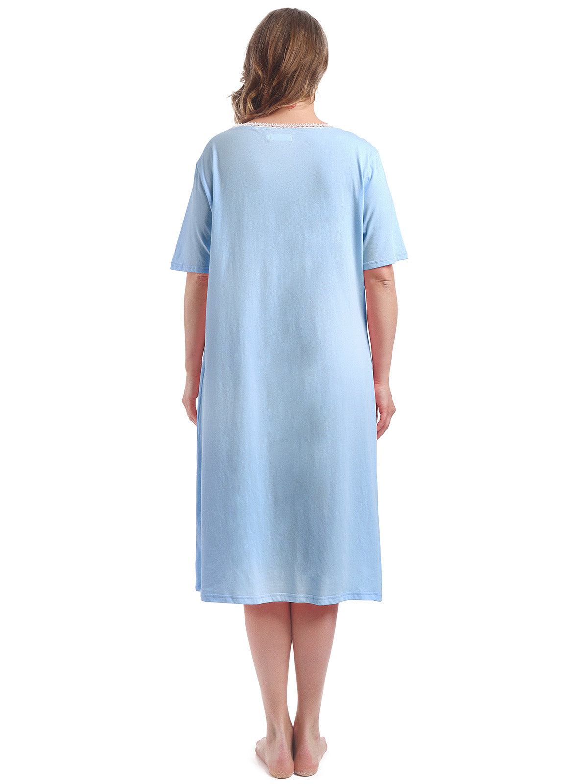 100% Cotton Plus Size Nightgowns for Women Short Sleeve Ladies Sleepwear