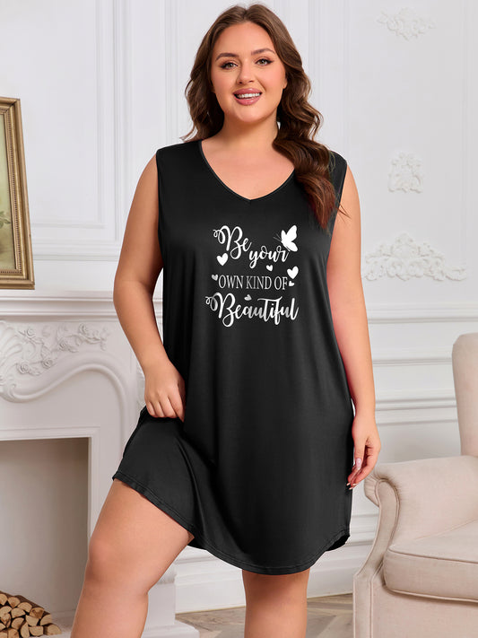 3 Pack Nightgowns for Women Plus Size Sleeveless Print Nightshirts Crew Neck Sleepshirt Soft Sleepwear 1X-5X