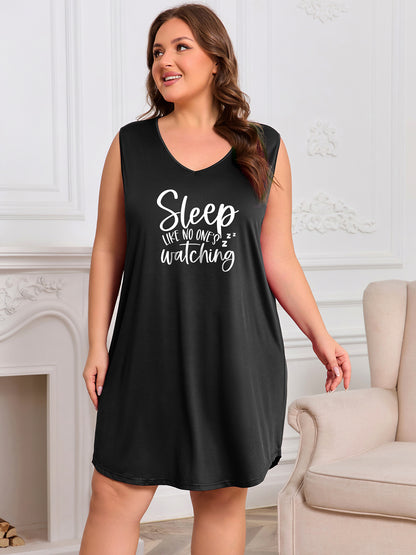 3 Pack Nightgowns for Women Plus Size Sleeveless Print Nightshirts Crew Neck Sleepshirt Soft Sleepwear 1X-5X