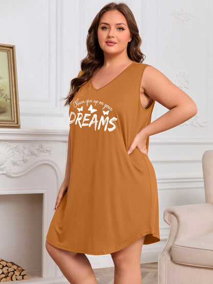 3 Pack Nightgowns for Women Plus Size Sleeveless Print Nightshirts Crew Neck Sleepshirt Soft Sleepwear 1X-5X