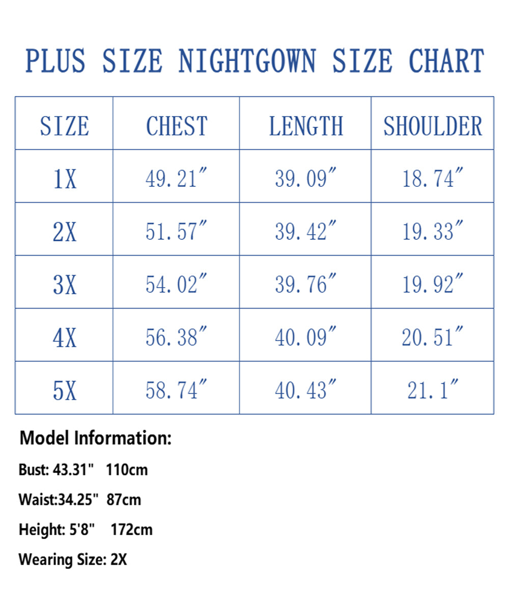 Plus Size Nightgowns for Women Floral Print Short Sleeve Nightshirts Knee Length Sleepshirt Sleepwear with Pockets