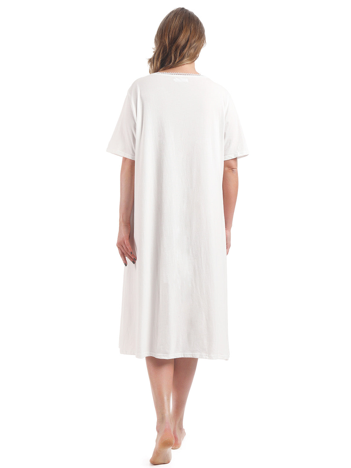 100% Cotton Plus Size Nightgowns for Women Short Sleeve Ladies Sleepwear